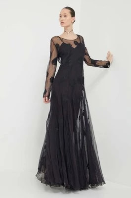 Zdjęcie produktu Blugirl Blumarine sukienka kolor czarny maxi rozkloszowana RA4068.J6393