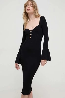Zdjęcie produktu Blugirl Blumarine sukienka kolor czarny midi dopasowana RA4011.MA55N
