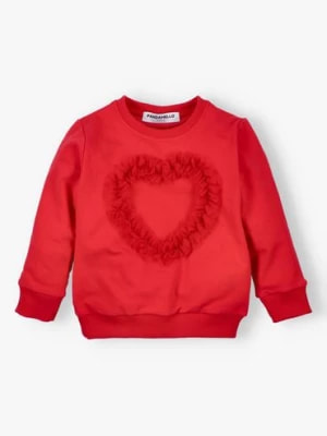 Zdjęcie produktu Bluza dla dziewczynki  z sercem czerwona PANDAMELLO