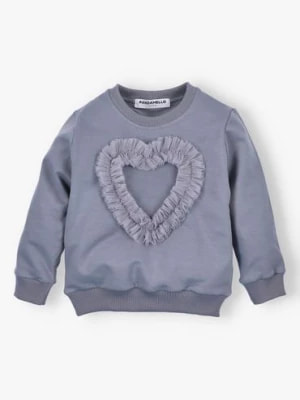 Zdjęcie produktu Bluza dla dziewczynki  z sercem szara PANDAMELLO