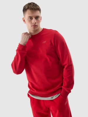 Zdjęcie produktu Bluza dresowa nierozpinana bez kaptura męska - czerwona 4F
