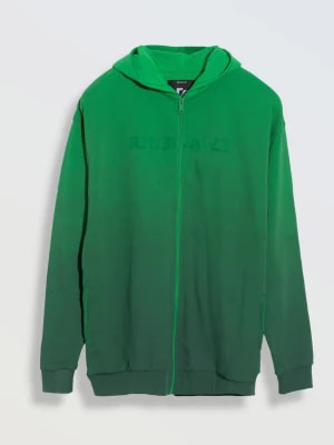 Zdjęcie produktu Bluza z kapturem cieniowana w kolorze energetycznej zieleni zapinana na zamek