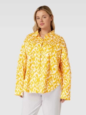 Zdjęcie produktu Bluzka koszulowa PLUS SIZE ze wzorem na całej powierzchni model ‘FARETRA’ Marina Rinaldi