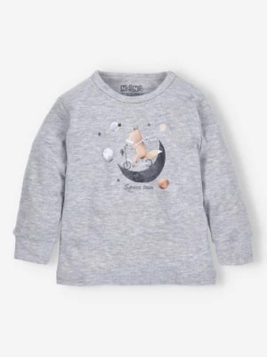 Zdjęcie produktu Bluzka niemowlęca SPACE TOUR z bawełny organicznej dla chłopca szara NINI