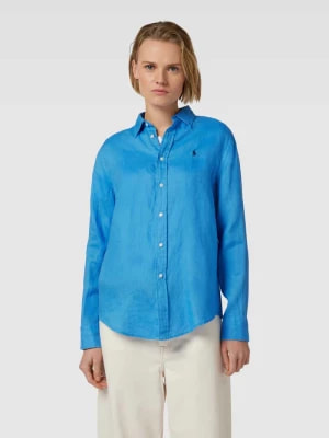 Zdjęcie produktu Bluzka o normalnym kroju z listwą guzikową i aplikacją z logo Polo Ralph Lauren