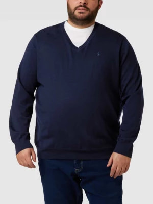 Zdjęcie produktu Bluzka PLUS SIZE z długim rękawem i prążkowanym dekoltem w serek Polo Ralph Lauren Big & Tall