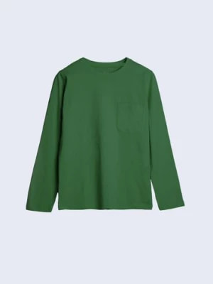 Zdjęcie produktu Bluzka z kieszonką i długim rękawem - zielona - unisex - Limited Edition