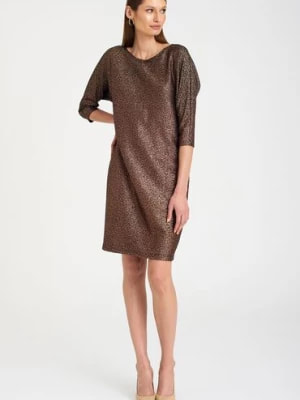 Zdjęcie produktu Błyszcząca sukienka damska z efektownym wycięciem V na plecach Greenpoint