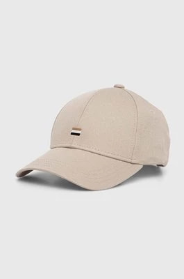Zdjęcie produktu BOSS czapka z daszkiem bawełniana kolor beżowy gładka 50495128