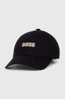 Zdjęcie produktu BOSS czapka z daszkiem kolor czarny z nadrukiem