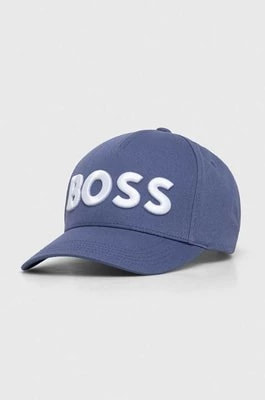 Zdjęcie produktu BOSS czapka z daszkiem kolor niebieski z aplikacją