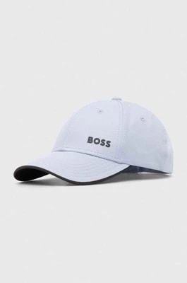 Zdjęcie produktu Boss Green czapka z daszkiem bawełniana kolor fioletowy gładka