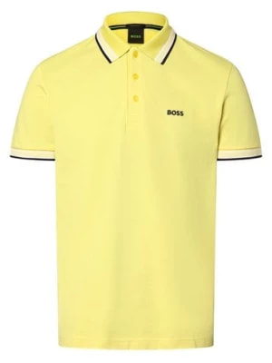 Zdjęcie produktu BOSS Green Męska koszulka polo - Paddy Mężczyźni Bawełna żółty jednolity,