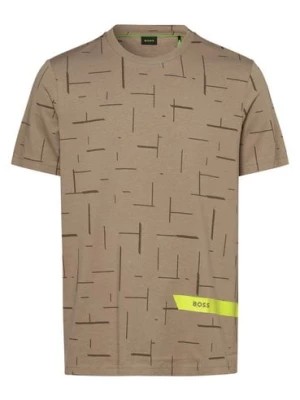 Zdjęcie produktu BOSS Green T-shirt męski Mężczyźni Bawełna brązowy|szary wzorzysty,