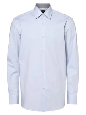 Zdjęcie produktu BOSS Koszula męska łatwa w prasowaniu Mężczyźni Slim Fit Bawełna niebieski wypukły wzór tkaniny,