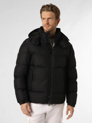 Zdjęcie produktu BOSS Męska kurtka pikowana Mężczyźni czarny jednolity,