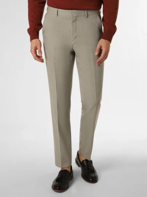 Zdjęcie produktu BOSS Męskie spodnie od garnituru modułowego Mężczyźni Regular Fit Wełna zielony wypukły wzór tkaniny,