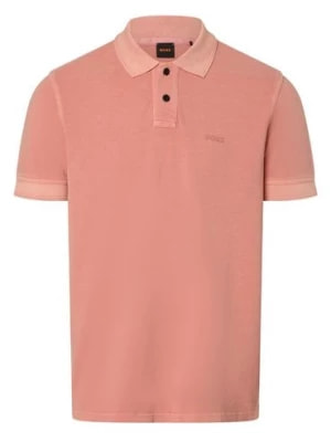 Zdjęcie produktu BOSS Orange Męska koszulka polo Mężczyźni Bawełna różowy jednolity,