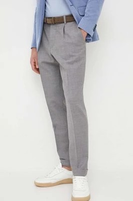 Zdjęcie produktu BOSS spodnie wełniane kolor szary proste