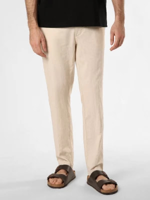 Zdjęcie produktu BOSS Spodnie z zawartością lnu - Kane-DS Mężczyźni Bawełna beżowy jednolity,