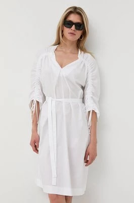 Zdjęcie produktu BOSS sukienka bawełniana 50472153 kolor biały mini rozkloszowana
