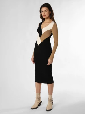 Zdjęcie produktu BOSS Sukienka damska - Florency Kobiety wiskoza czarny|brązowy|biały wzorzysty,