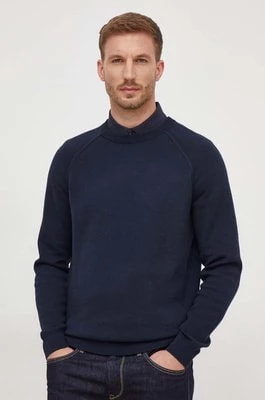 Zdjęcie produktu BOSS sweter z domieszką wełny męski kolor granatowy lekki