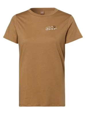 Zdjęcie produktu BOSS T-shirt damski Kobiety Bawełna beżowy|brązowy jednolity,