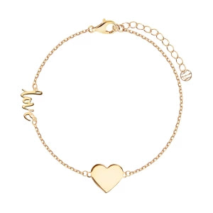 Zdjęcie produktu Bransoletka srebrna pozłacana - serce - Hearts Hearts - Biżuteria YES