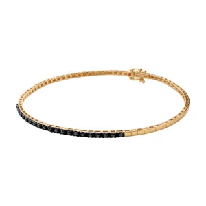 Zdjęcie produktu Bransoletka tenisowa złota z czarnymi diamentami - Midnight Midnight - Biżuteria YES