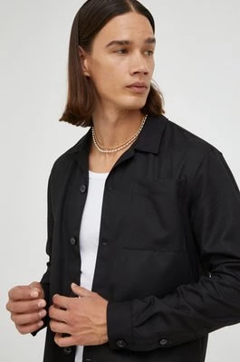 Zdjęcie produktu Bruuns Bazaar koszula męska kolor czarny regular z kołnierzykiem klasycznym