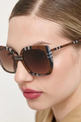 Zdjęcie produktu Burberry okulary przeciwsłoneczne CAROLL damskie kolor brązowy 0BE4323