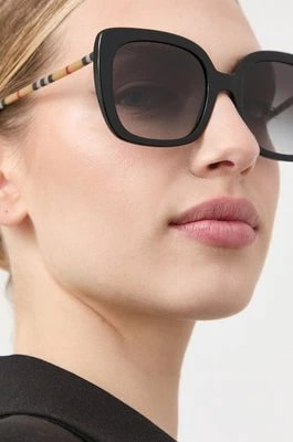 Zdjęcie produktu Burberry okulary przeciwsłoneczne CAROLL damskie kolor czarny 0BE4323