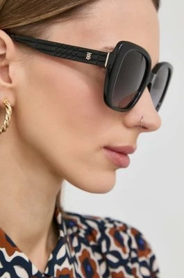 Zdjęcie produktu Burberry okulary przeciwsłoneczne HELENA damskie kolor czarny 0BE4371
