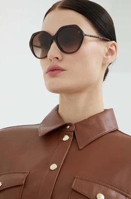Zdjęcie produktu Burberry okulary przeciwsłoneczne VANESSA damskie kolor brązowy 0BE4375