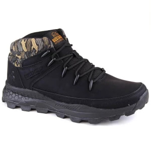 Zdjęcie produktu Bustagrip Skórzane buty męskie za kostkę trekkingowe czarne