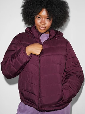 Zdjęcie produktu C&A CLOCKHOUSE-pikowana kurtka z kapturem, Purpurowy, Rozmiar: 48