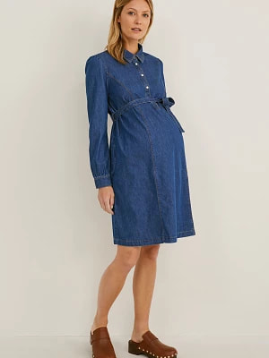 Zdjęcie produktu C&A Sukienka dżinsowa do karmienia piersią, Niebieski, Rozmiar: 46