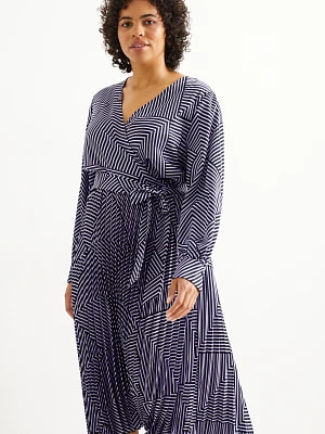 Zdjęcie produktu C&A Sukienka w kopertowym stylu-plisowana, Niebieski, Rozmiar: 48