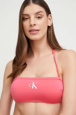 Zdjęcie produktu Calvin Klein biustonosz kąpielowy kolor fioletowy lekko usztywniona miseczka