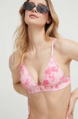 Zdjęcie produktu Calvin Klein biustonosz kąpielowy kolor różowy lekko usztywniona miseczka
