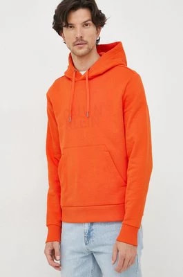 Zdjęcie produktu Calvin Klein bluza męska kolor pomarańczowy z kapturem gładka