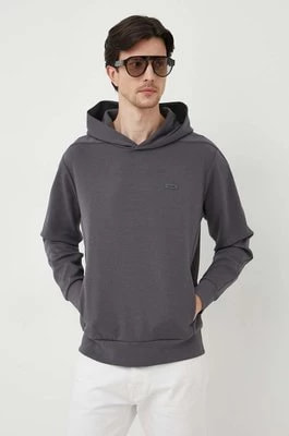 Zdjęcie produktu Calvin Klein bluza męska kolor szary z kapturem z aplikacją