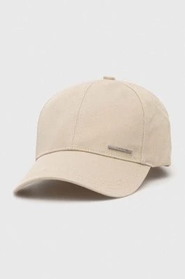 Zdjęcie produktu Calvin Klein czapka z daszkiem kolor beżowy z aplikacją