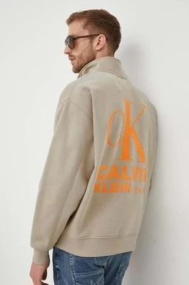 Zdjęcie produktu Calvin Klein Jeans bluza męska kolor beżowy z nadrukiem