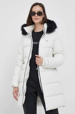 Zdjęcie produktu Calvin Klein Jeans kurtka damska kolor beżowy zimowa