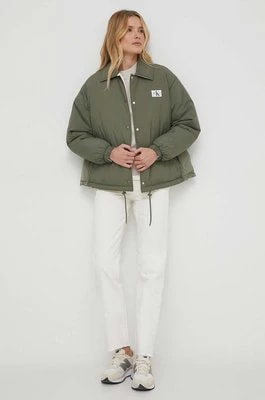 Zdjęcie produktu Calvin Klein Jeans kurtka dwustronna damska kolor zielony przejściowa