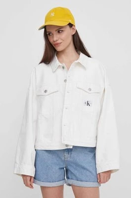 Zdjęcie produktu Calvin Klein Jeans kurtka jeansowa damska kolor beżowy przejściowa oversize J20J223430