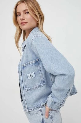 Zdjęcie produktu Calvin Klein Jeans kurtka jeansowa damska kolor niebieski przejściowa oversize