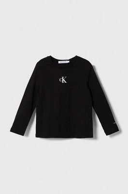 Zdjęcie produktu Calvin Klein Jeans longsleeve bawełniany dziecięcy kolor czarny